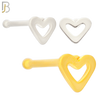 NR37B - 316L Surgical Steel Nose Bone Plain Hollow Heart Design (PACK OF 6) image 0