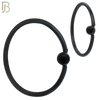 CT03K  - 20g Thickness Black Plated 316L Surgical Steel Hoops Piercing Fixed Bead Twist to Open image 1