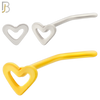 NR37L - 316L Surgical Steel L-Shape Nose Ring Plain Hollow Heart Design (PACK OF 6) image 0