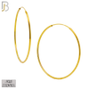 925-ES310G - .925 Sterling Silver in Gold Plating Plain Hoop Earrings image 10