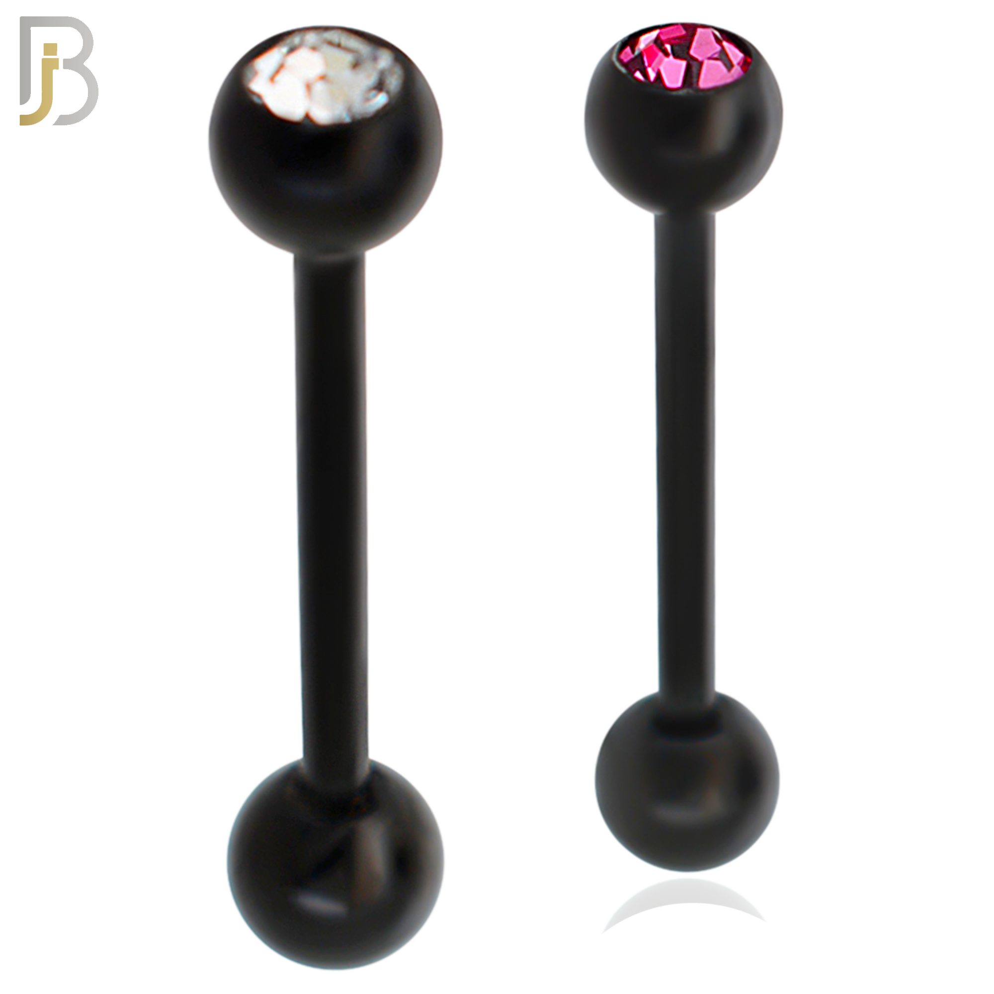 BB05K - 316L Surgical Steel Black Plated Screw Barbell with 5mm Bezel Ball External Threaded (PACK OF 6) image 0