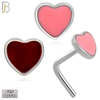 925-NR121L - 925 Sterling Silver L-Shape Heart Shape with Enamel - Pack of 6 image 0