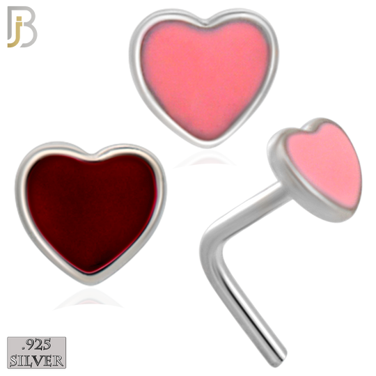 925-NR121L - 925 Sterling Silver L-Shape Heart Shape with Enamel - Pack of 6 image 0