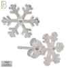 925-ES62 - .925 Sterling Silver Snowflakes Design Earring Stud image 1