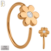 925-CT07 - 925 Sterling Silver 22g Thickness Flower with CZ Hoops Piercing (PACK OF 6) image 2