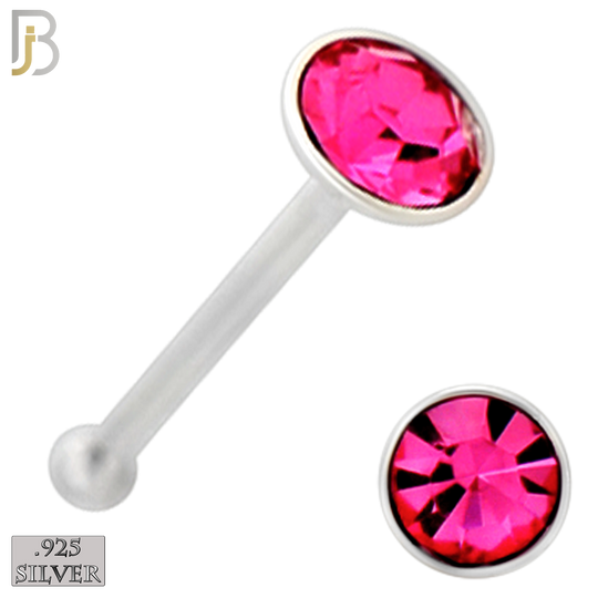 925-PK-NR04S-1A - 2.5mm Assorted CZ 22g Thickness 925 Sterling Silver Nose Bones Press Fit, Packages Pack of 120 image 4