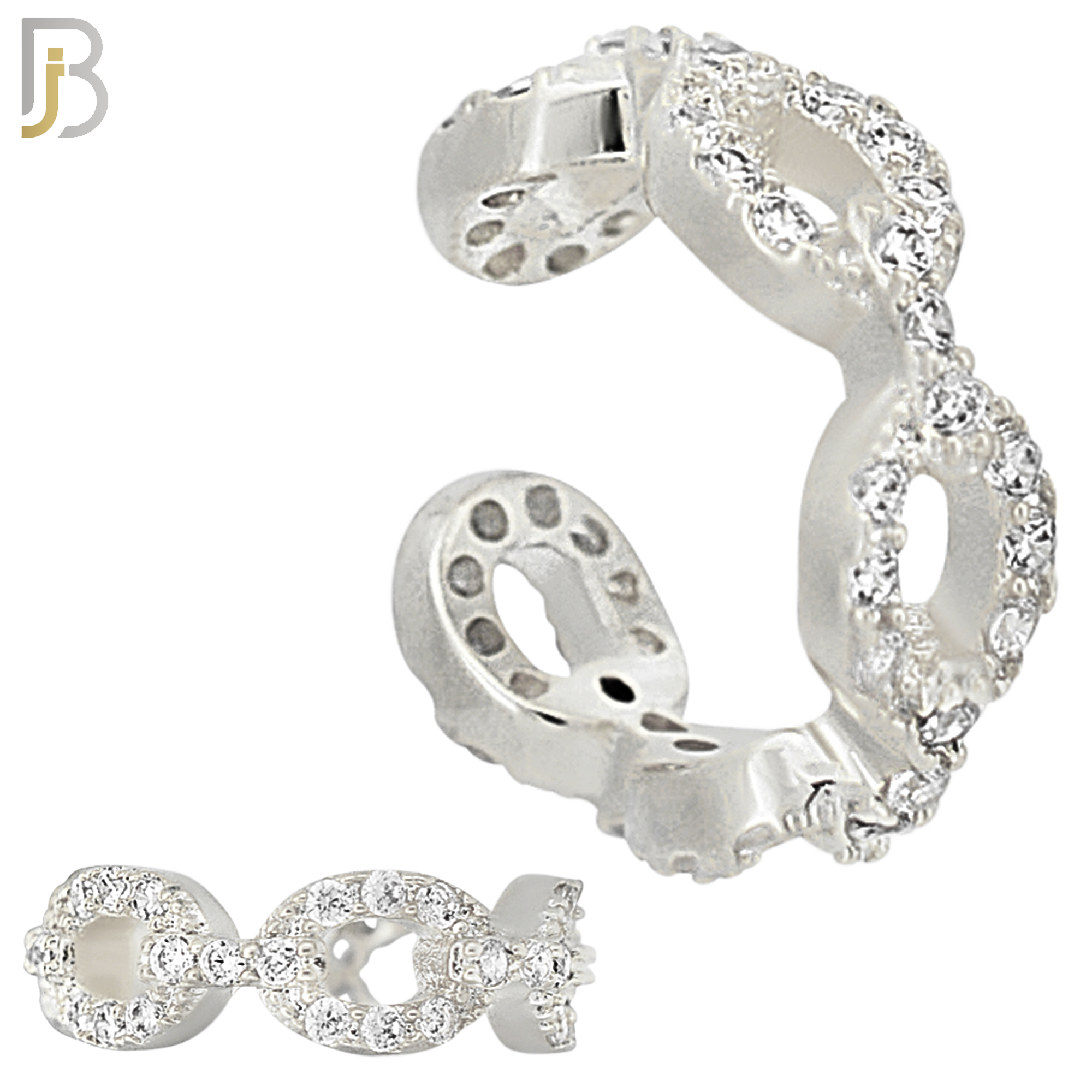 FES004 -  Chain Link with Zircon Ear Cuff in Brass (Sold Per Piece) image 1