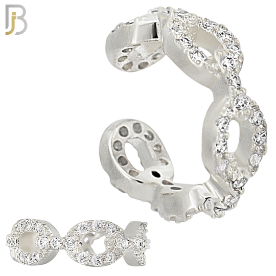 FES004 -  Chain Link with Zircon Ear Cuff in Brass (Sold Per Piece) image 1