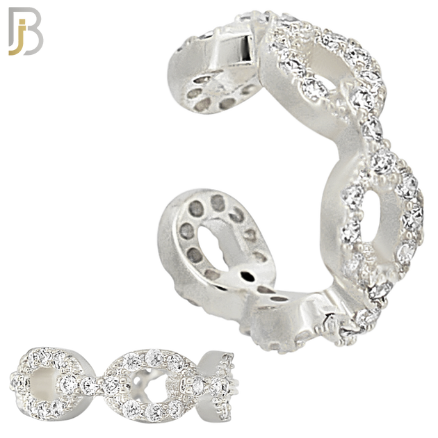 FES004 -  Chain Link with Zircon Ear Cuff in Brass (Sold Per Piece) image 1