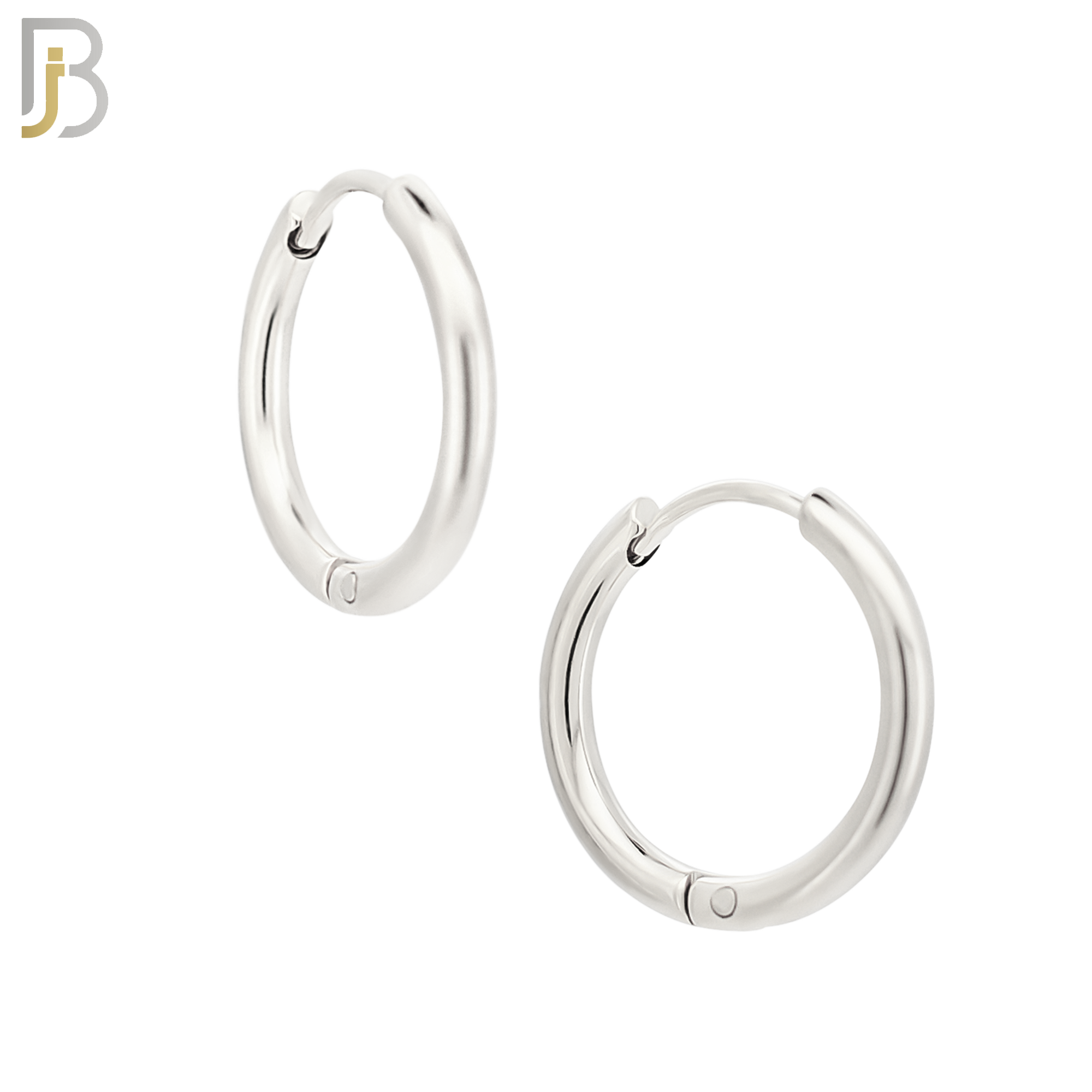 ES95S - 316L Stainless Steel 2mm Thickness Plain Hoops Design Huggies Clip On - 12mm image
