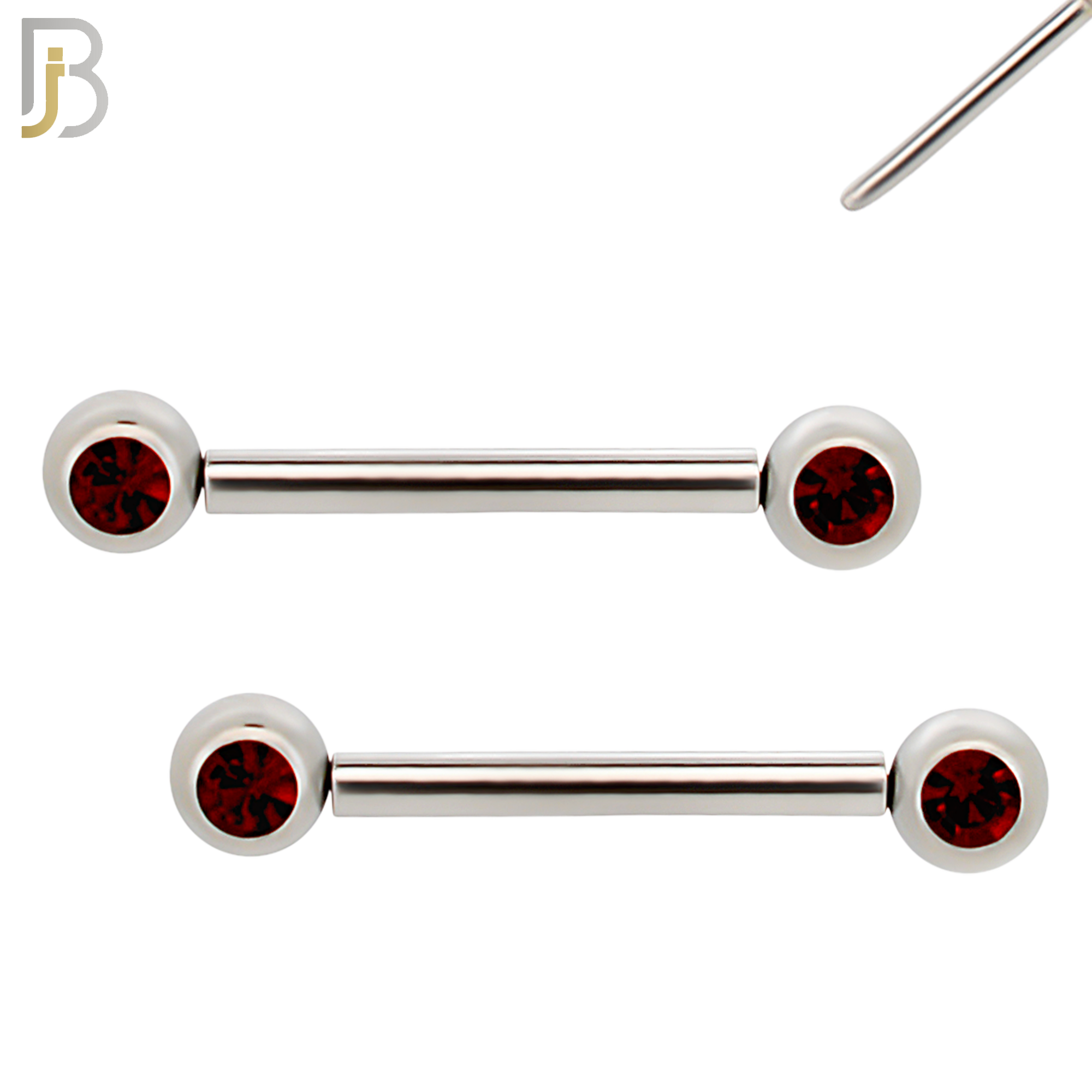 NP16S - 316L Surgical Steel  Push In Round Bezel Zircon Nipple Ring Piercing image 6