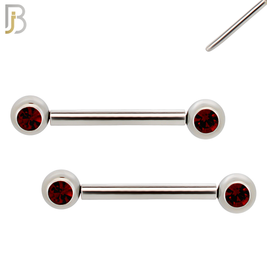 NP16S - 316L Surgical Steel  Push In Round Bezel Zircon Nipple Ring Piercing image 6