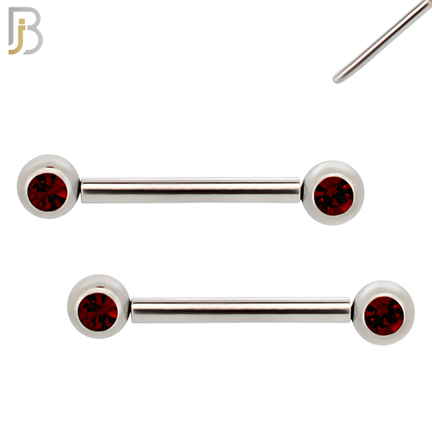 NP16S - 316L Surgical Steel  Push In Round Bezel Zircon Nipple Ring Piercing image 6