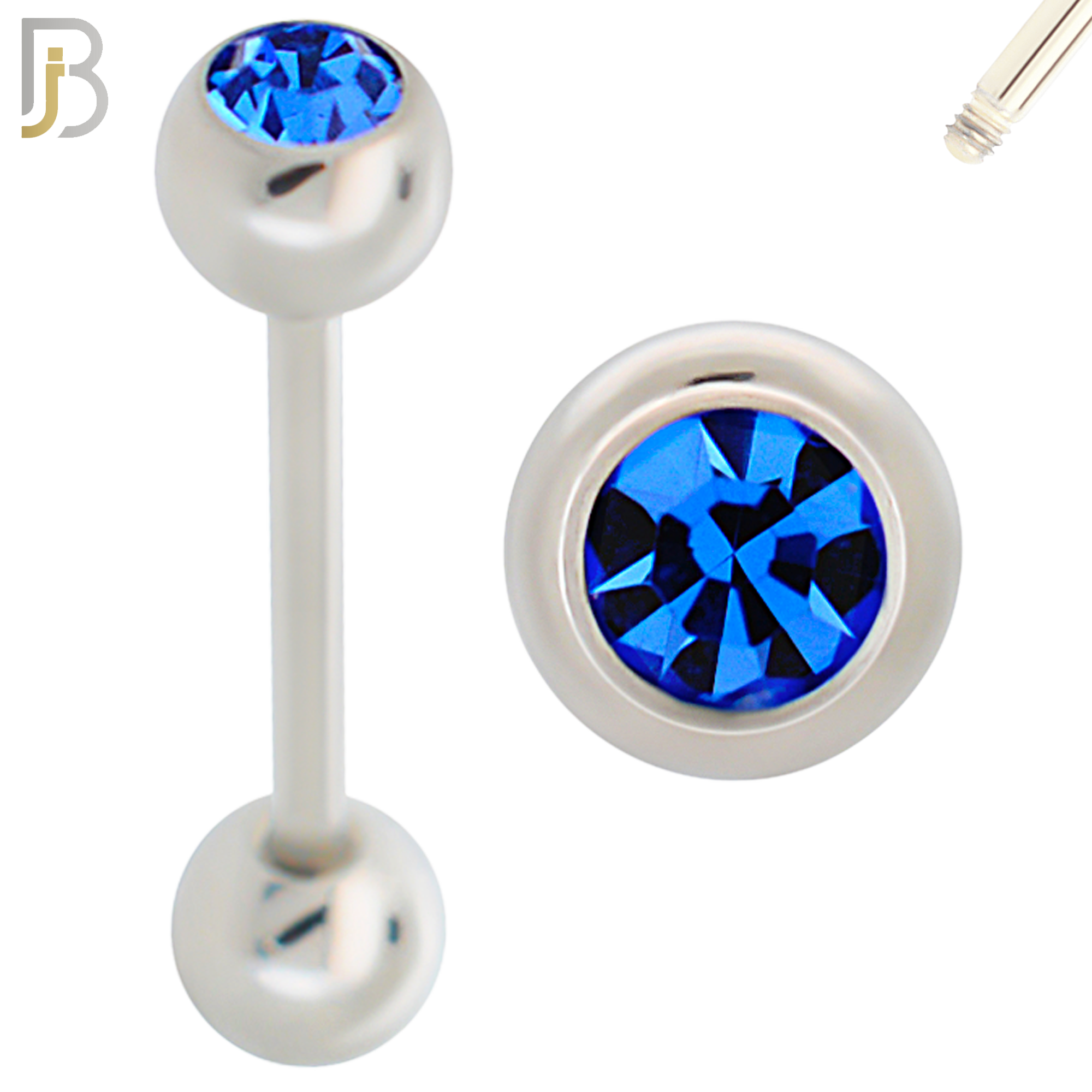 BB05S-6 - 316L Surgical Steel Screw Barbell with 6mm Bezel Ball External Threaded (PACK OF 6) image 5