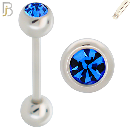 BB05S-6 - 316L Surgical Steel Screw Barbell with 6mm Bezel Ball External Threaded (PACK OF 6) image 5