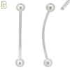 EC01S14 - 14g Thickness 316L Surgical Steel Curved Plain Barbell Screw Ball External Threaded (PACK OF 6) image 1