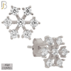 925-ES25 - .925 Sterling Silver Snowflakes Earrings Stud with Zircon image 1