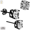 925-ES71-KC - .925 Sterling Silver Black Plated Earring Stud Casting Round Prong Setting Clear Zircon image 7