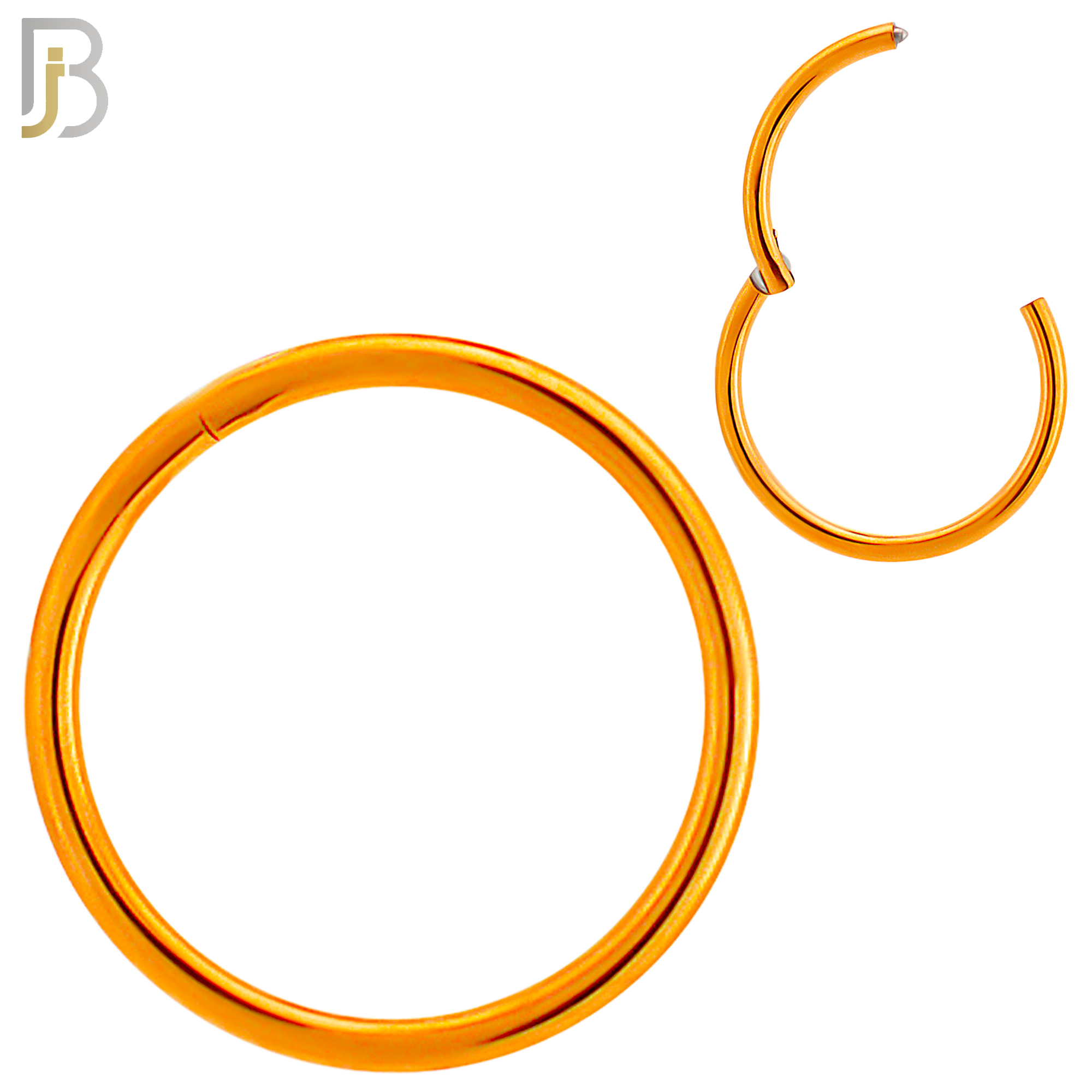 CT10R - Rose Gold Plated 316L Surgical Steel Hinged Hoops Plain (PACK OF 6) image 1