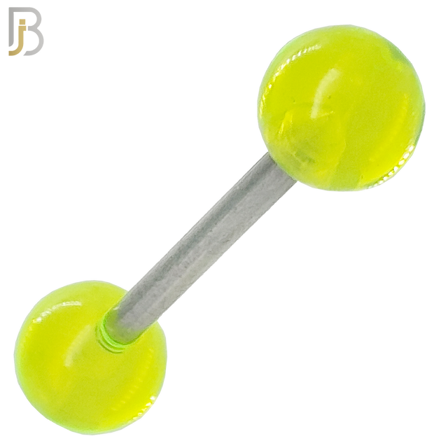 BB03T - 316L Surgical Steel Screw Barbell with Transparent Acrylic Ball Screw External Threaded (PACK OF 6) image 4