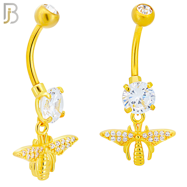 N0129 - 316L Stainless Steel Dangling Firefly  Zircon Belly Ring and 5mm Screw Ball image 2