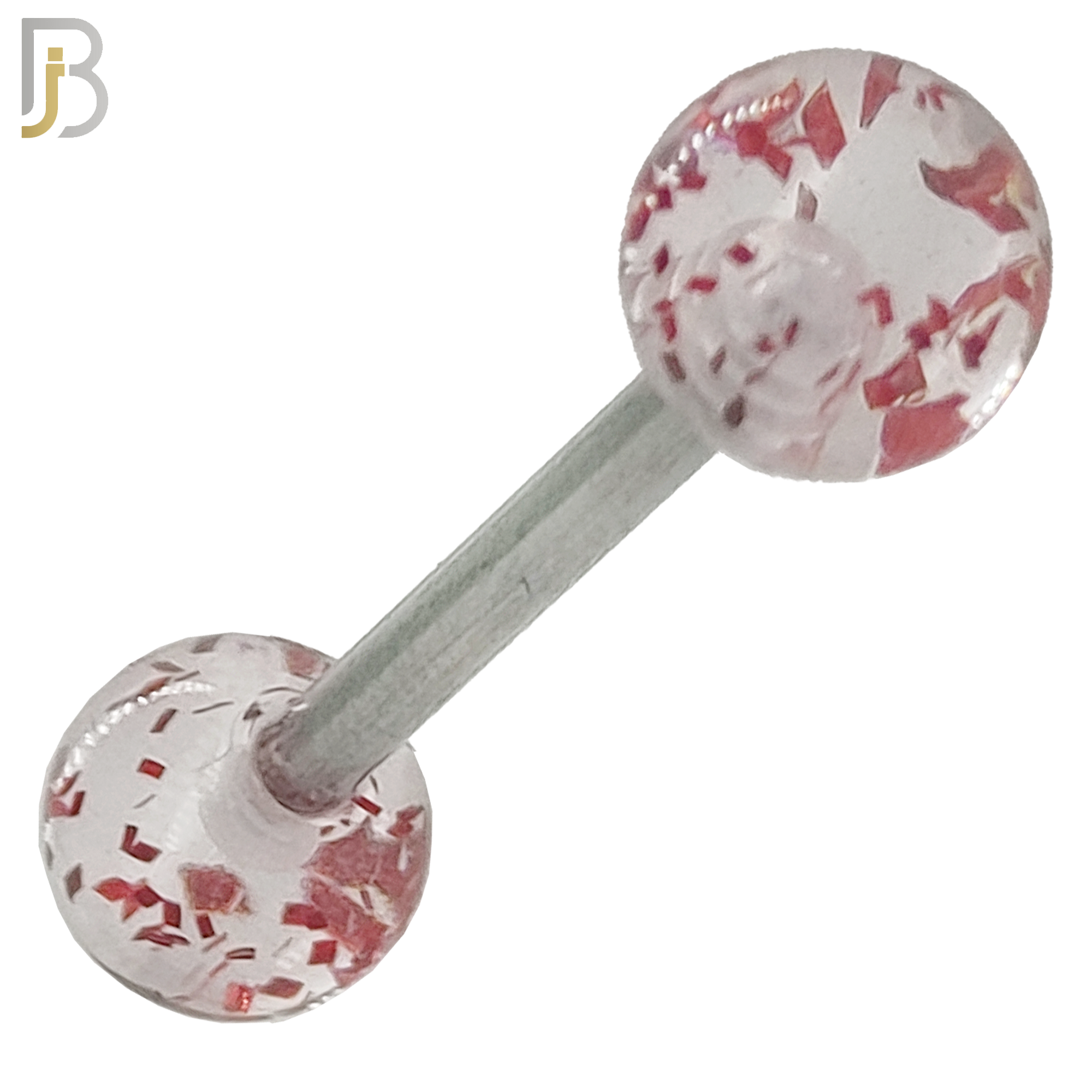 BB04C - 316L Surgical Steel Screw Barbell with Clear Glitter Acrylic Ball Screw External Threaded (PACK OF 6) image 4