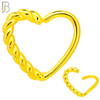 CT108 - 316 Surgical Steel Twisted Rope Hollow Heart Twist to Open Nose Hoop (Pack of 6) image 2