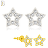 925-ES212 - .925 Sterling Silver Star Earring Stud with Clear Zircon Design image 0