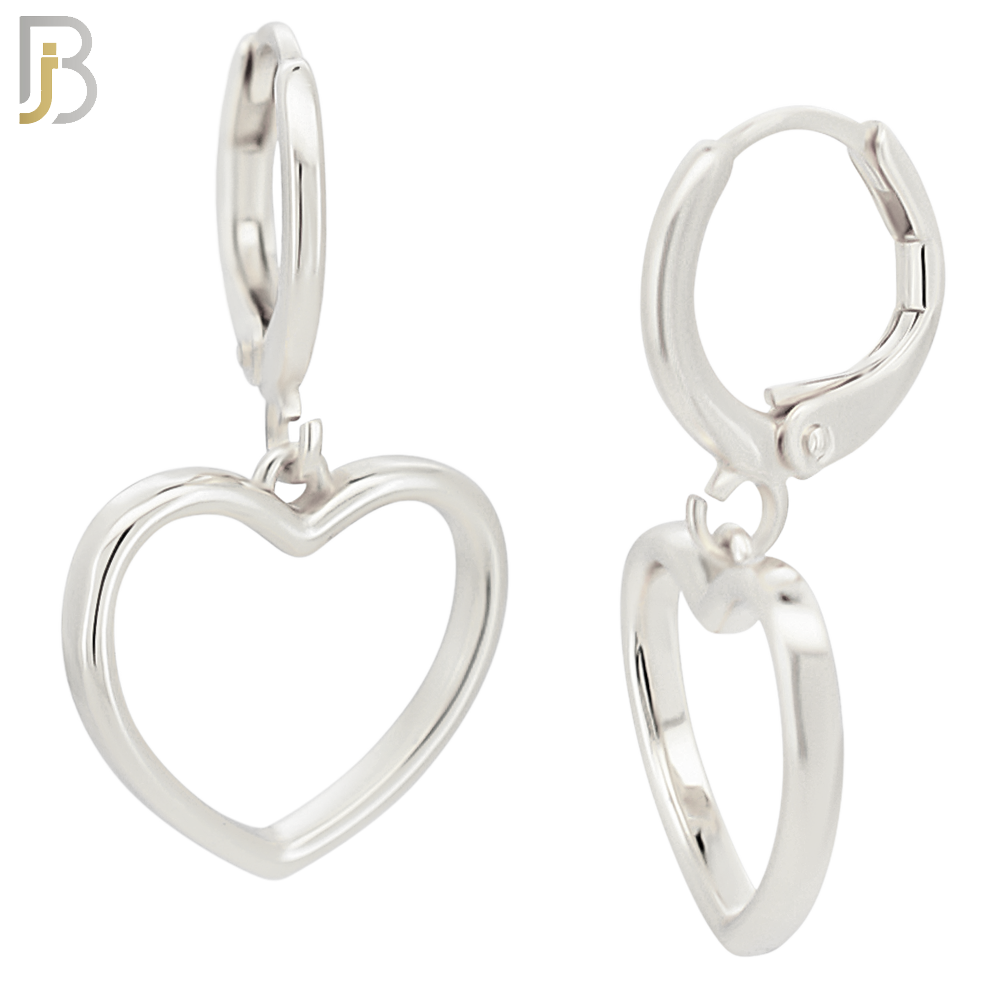 ES97 - 316L Stainless Steel Dangling Heart Hollow Huggies Clip On image 1