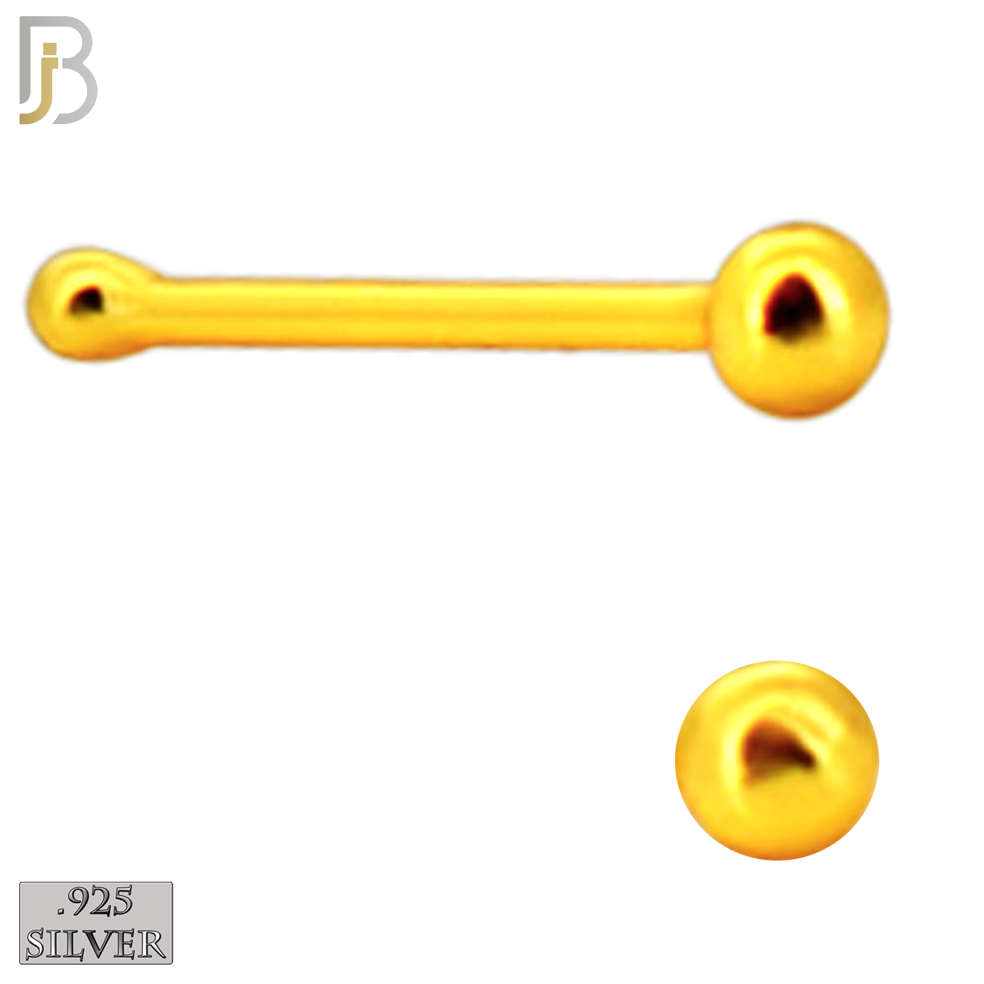 925-PK-NR07YS - 120 Pcs, 925 Sterling Silver Nose Bones, 22g Thickness, Include Plain Ball Silver 1.25mm (30pcs) 1.5mm (30pcs) 18k Gold Plating 1.25mm (30pcs) 1.5mm (30pcs) Packages image 4