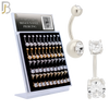 PK-NB01SY7 - 316L Surgical Steel / Gold Plated Screw Bezel / Prong Setting Zircon Ball Banana Belly Ring Pack of 40 image 0