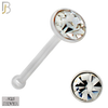 925-PK-NR04S-1A - 2.5mm Assorted CZ 22g Thickness 925 Sterling Silver Nose Bones Press Fit, Packages Pack of 120 image 2