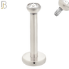 LB07S - 316L Surgical Steel Bar Press Fit Zircon Bezel Monroe Labret Screw Internally Threaded  Flat Back (PACK OF 6) image 2