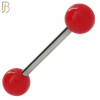PK-BB03S - 316L Surgical Steel Barbell with Solid Color Acrylic Ball Screw External Threaded Pack of 120 image 3