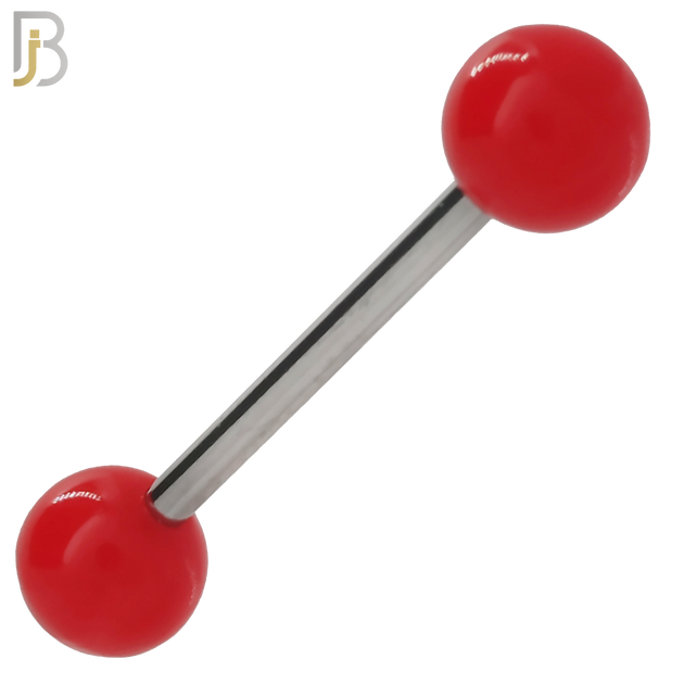 PK-BB03S - 316L Surgical Steel Barbell with Solid Color Acrylic Ball Screw External Threaded Pack of 120 image 3