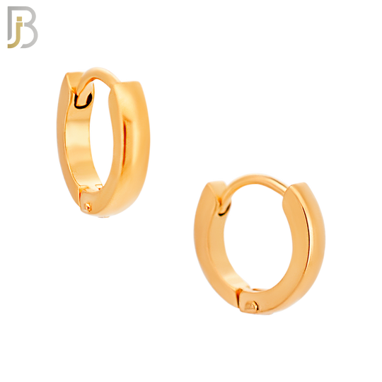 ES01R - 316L Stainless Steel RoseGold Plated Plain Curve Design Huggies image 1