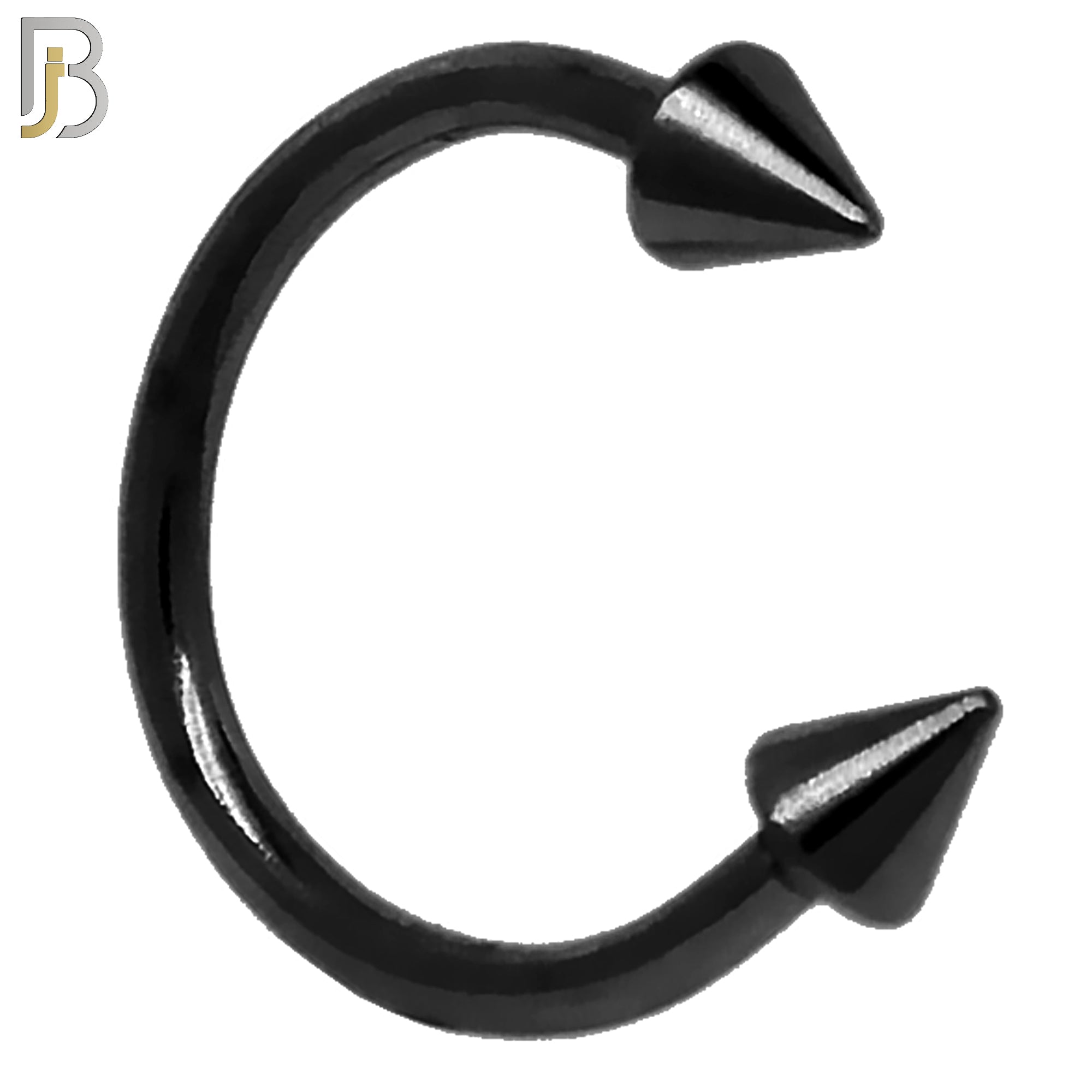 HS02K - 316L Surgical Steel Black Plated Horseshoe Plain  Screw Spike External Threaded (PACK OF 6) image 0