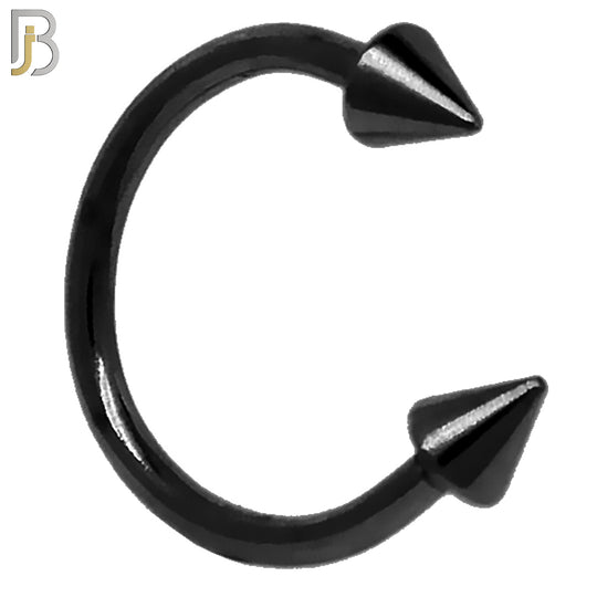HS02K - 316L Surgical Steel Black Plated Horseshoe Plain  Screw Spike External Threaded (PACK OF 6) image 0