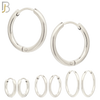 ES95S - 316L Stainless Steel 2mm Thickness Plain Hoops Design Huggies Clip On image 0