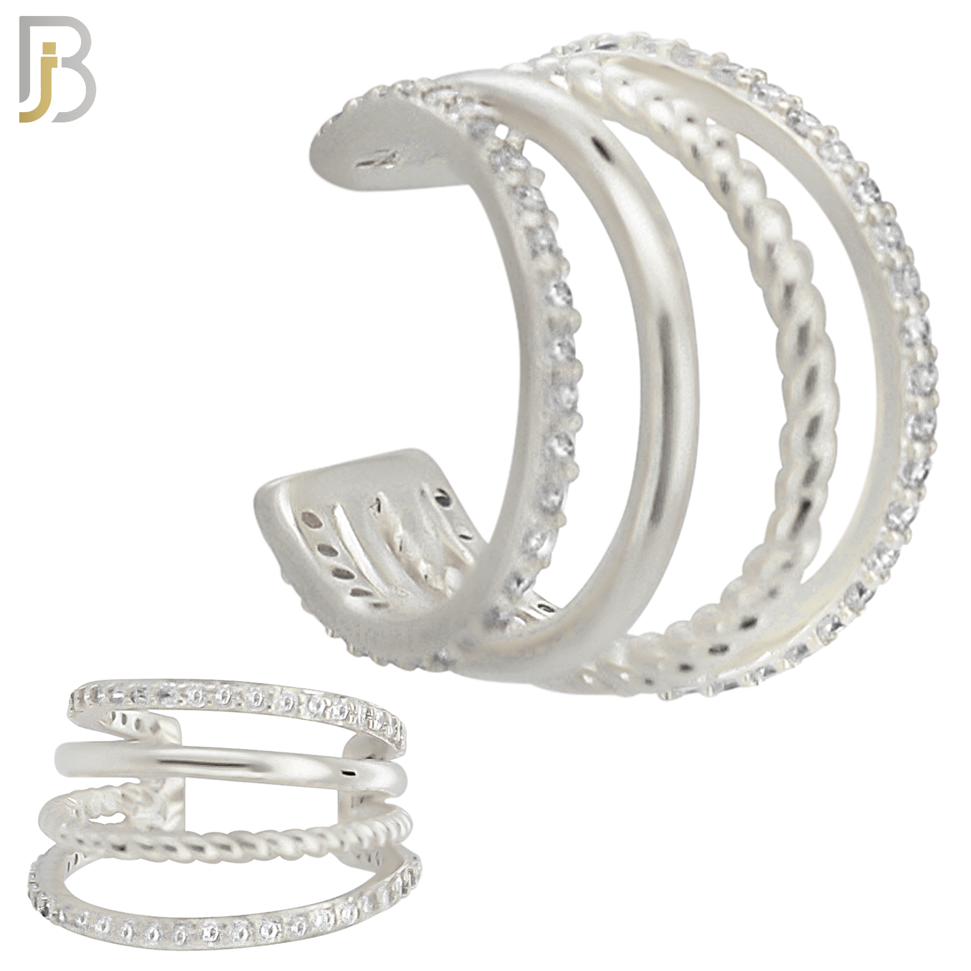 FES007 - Four Hoop Ear Cuff in Brass ( Sold Per Piece) image 1