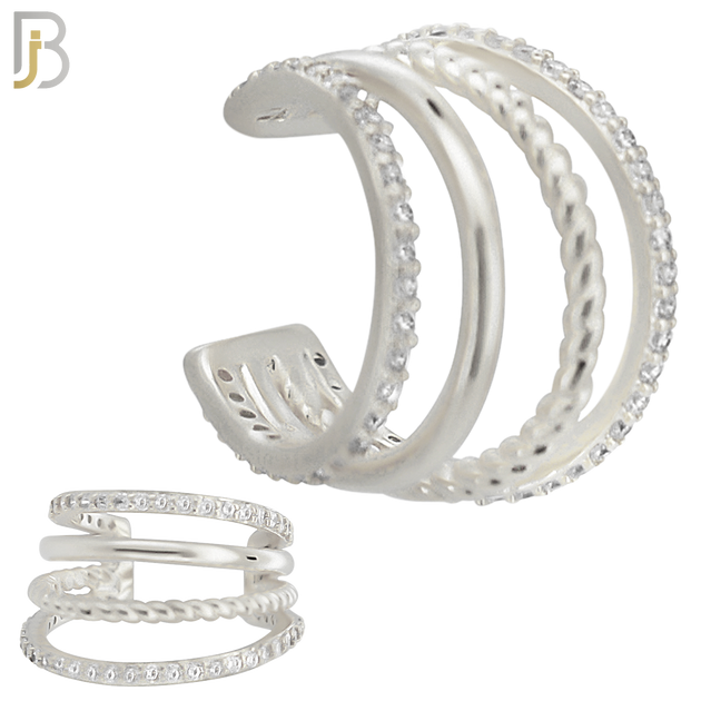 FES007 - Four Hoop Ear Cuff in Brass ( Sold Per Piece) image 1