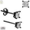 925-ES72-KC - .925 Sterling Silver Black Plated Earring Stud Casting Square Princess Cut Prong Setting Clear Zircon image 3