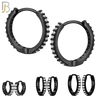 ES02K - 316L Stainless Steel Black Plated Prong Setting Zircon with 2mm Front Thickness Huggies image 0
