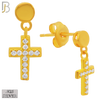 925-ES184 -  .925 Sterling Silver Dangling Cross Design Earrings Stud image 2
