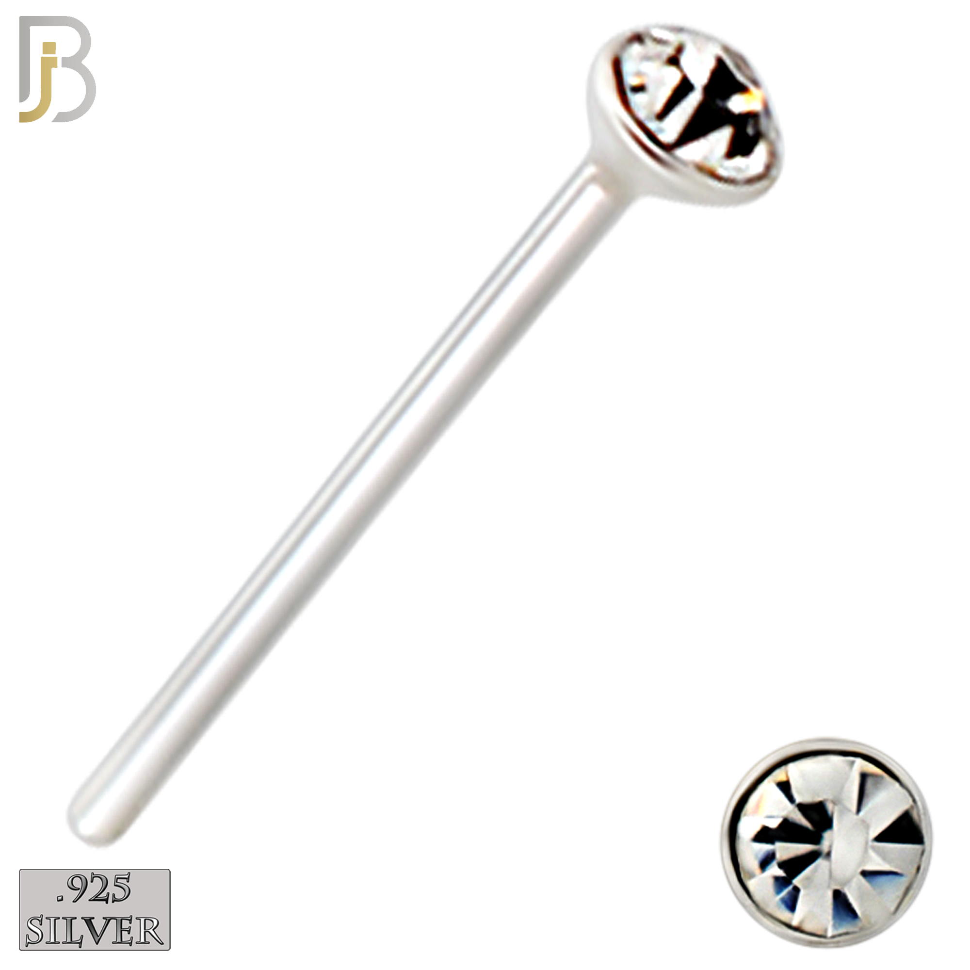 925-PK-NR05S-3A - Mixed of 1.4mm, 1.5mm, 2mm Assorted CZ 22g Thick, 925 Sterling Silver Bend It Yourself Nose Studs, Press Fit Packages Pack of 120 image 6