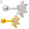 TB109 -  316L Stainless Steel Six Point Flower Tragus/Cartilage Barbell (PACK OF 6) image 0