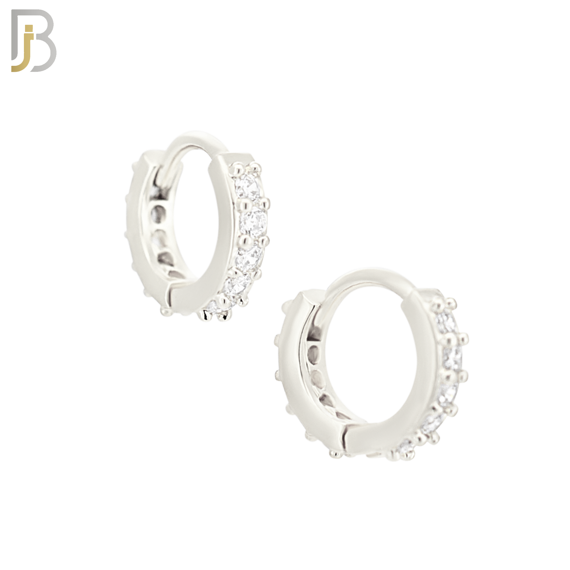 ES02S - 316L Stainless Steel Prong Setting Zircon with 2mm Front Thickness Huggies image 1