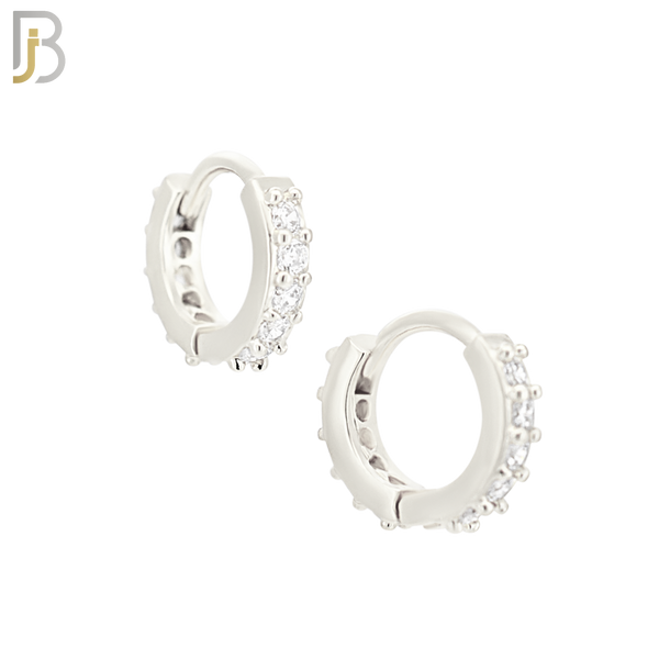 ES02S - 316L Stainless Steel Prong Setting Zircon with 2mm Front Thickness Huggies image 1