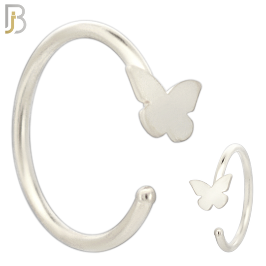 CT99 - 316L Surgical Steel 20g Thickness Plain Solid Butterfly Hoop (PACK OF 6) image 1