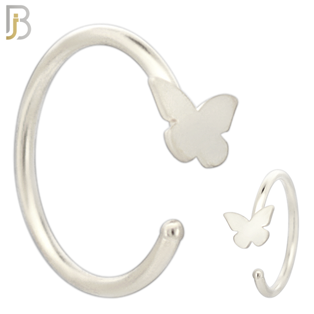 CT99 - 316L Surgical Steel 20g Thickness Plain Solid Butterfly Hoop (PACK OF 6) image 1